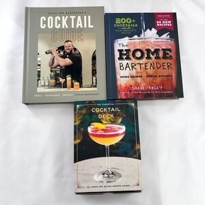 Lot o 3 Bartender Cocktail Recipe Books Cocktail Deck  Mixing Modern Drinks